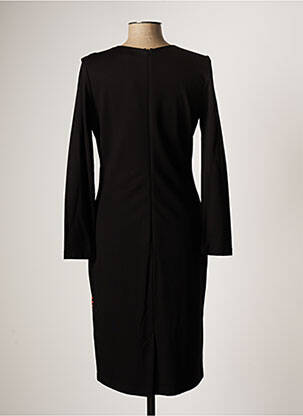 Robe mi-longue manches longues manches longues noir LESLIE femme