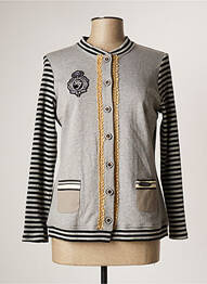 Veste casual col rond gris POUPEE CHIC femme