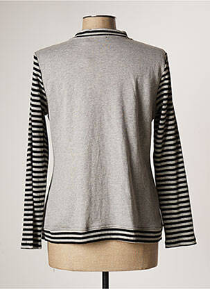 Veste casual col rond gris POUPEE CHIC femme