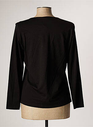 Top tissage jersey manches longues noir POUPEE CHIC femme