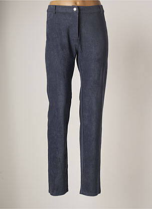 Pantalon droit stretch taille normale bleu LESLIE femme
