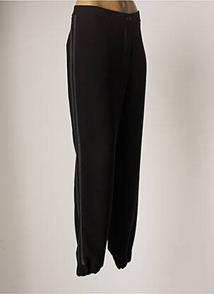 Pantalon droit fermeture zippée sous rabat boutonné taille normale noir POUSSIERE D'ETOLE femme