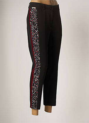 Pantalon 7/8 coupe chino taille normale noir CRISTINA BARROS femme
