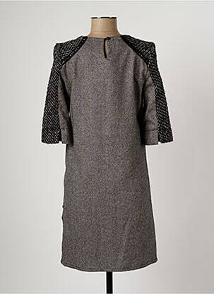 Robe mi-longue manches courtes manches courtes gris HELENA SOREL femme