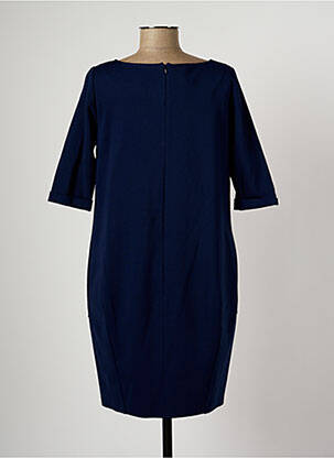 Robe mi-longue fermeture zippée au dos manches courtes bleu ROSSO 35 femme