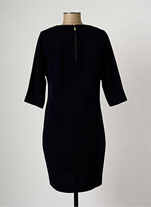 Robe mi-longue tissage crêpe manches courtes bleu ANTONELLI FIRENZE femme