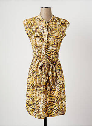 Robe mi-longue manches courtes manches courtes jaune EVA KAYAN femme