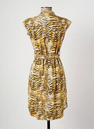 Robe mi-longue manches courtes manches courtes jaune EVA KAYAN femme