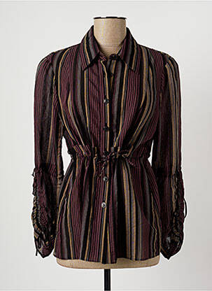 Chemisier coupe cintrée manches longues violet CLAUDE BAUER femme