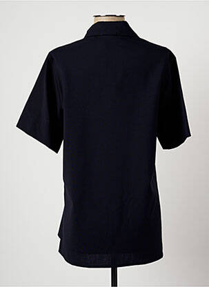 Blouse tissage crêpe manches courtes bleu HARMONY femme