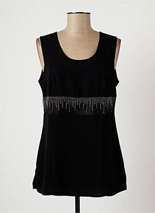 Top tissage crêpe sans manche noir CLAUDE BAUER femme