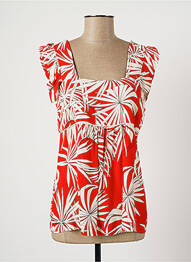 Blouse imprimé fleurs manches courtes rouge LA PETITE FRANCAISE femme