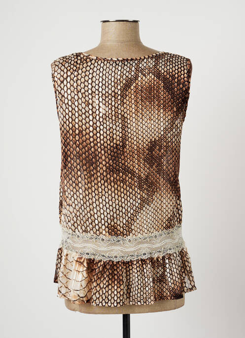 Top marron ELEONORA AMADEI pour femme