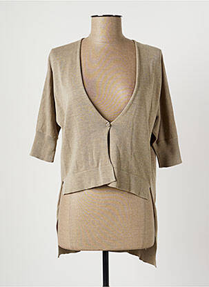 Gilet manches courtes coupe droite beige FABIANA FILIPPI femme