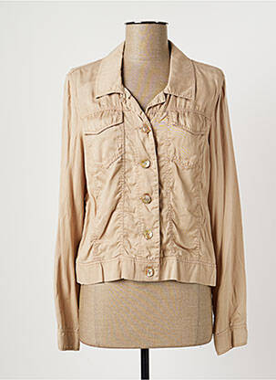 Veste casual col chemisier beige JUST WHITE femme