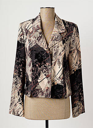 Veste casual col tailleur beige CLAUDE BAUER femme