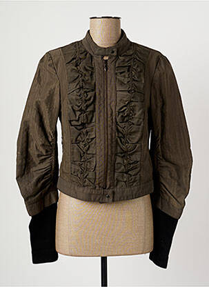 Veste casual col rond vert HELENA SOREL femme