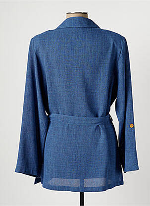 Veste casual col tailleur bleu CLAUDE BAUER femme