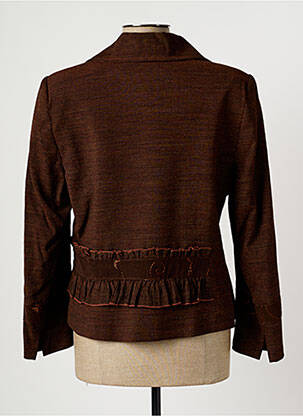 Veste casual col chemisier marron CHRISTINE LAURE femme
