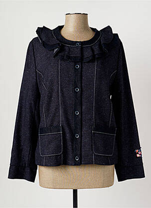 Veste casual col rond bleu BRIGITTE SAGET femme