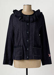 Veste casual col rond bleu BRIGITTE SAGET femme