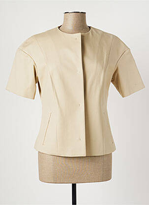 Veste casual col rond beige ALBERTO BIANI femme