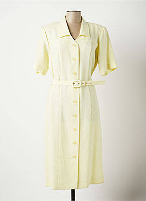 Robe mi-longue manches courtes manches courtes jaune CLAUDE BAUER femme