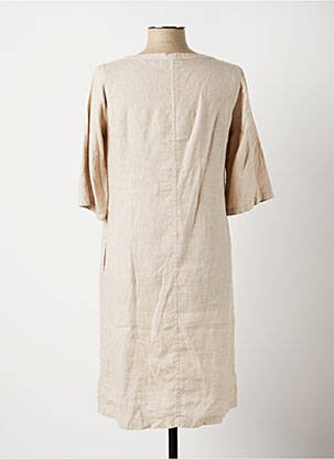 Robe mi-longue manches courtes manches courtes beige ROSSO 35 femme