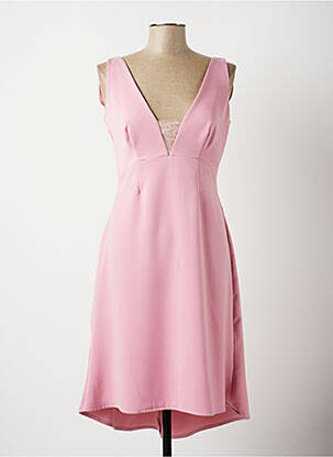 Robe mi-longue sans manche sans manche rose EMELIE COSTA femme