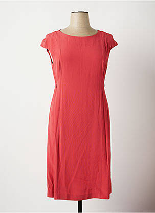 Robe mi-longue tissage crêpe manches courtes orange ROSSO 35 femme