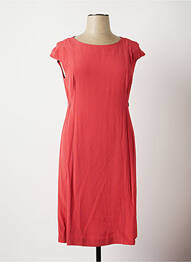 Robe mi-longue tissage crêpe manches courtes orange ROSSO 35 femme