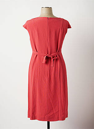 Robe mi-longue tissage crêpe manches courtes orange ROSSO 35 femme