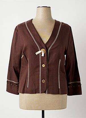 Veste casual coupe droite marron BRIGITTE SAGET femme