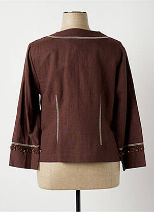 Veste casual coupe droite marron BRIGITTE SAGET femme