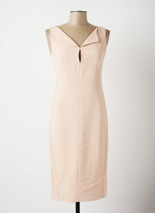 Robe mi-longue tissage crêpe sans manche rose ANTONELLI FIRENZE femme