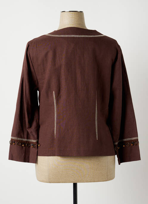 Veste casual coupe droite marron BRIGITTE SAGET femme