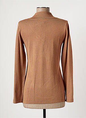 Pull coupe cintrée manches longues marron MARBLE femme
