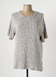 Pull col v manches courtes bleu MIDI  À 14H femme