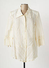 Chemisier coupe cintrée manches 3/4 beige CHRISTINE LAURE femme