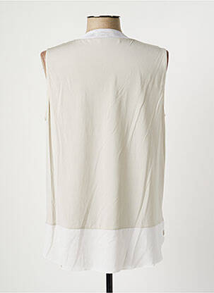 Top col v sans manche beige FABIANA FILIPPI femme