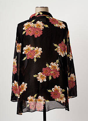 Chemisier imprimé fleurs manches longues noir FRANCOISE F femme