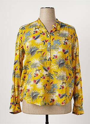 Blouse légère et transparente manches longues jaune HARTFORD femme