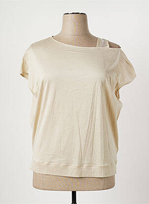 Top tissage jersey manches courtes beige FABIANA FILIPPI femme