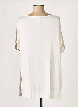 Tunique manches courtes col rond beige ELEONORA AMADEI femme