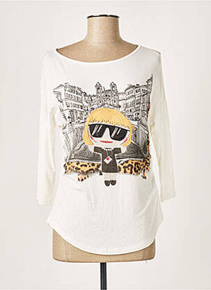 T-shirt manches 3/4 manches 3/4 blanc ELEONORA AMADEI femme