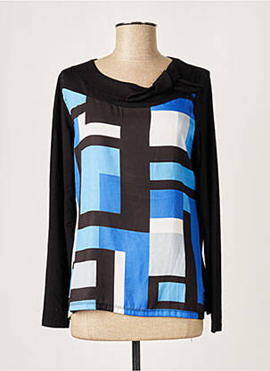 Top tissage jersey manches longues bleu CHRISTINE LAURE femme