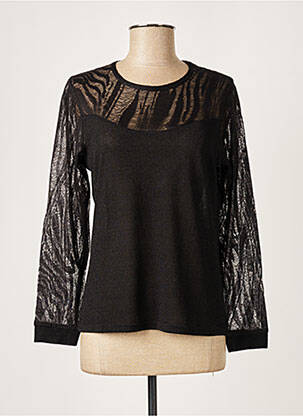 Top stretch manches longues noir BRIGITTE SAGET femme