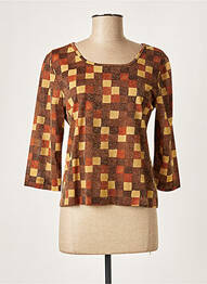 Top stretch manches 3/4 marron CLAUDE BAUER femme