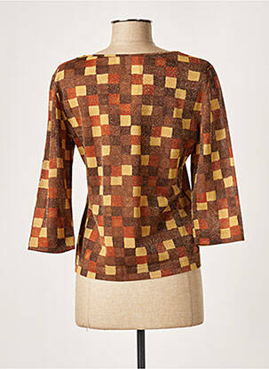 Top stretch manches 3/4 marron CLAUDE BAUER femme