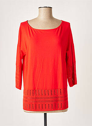 Top tissage jersey manches 3/4 rouge MARIA BELLENTANI femme